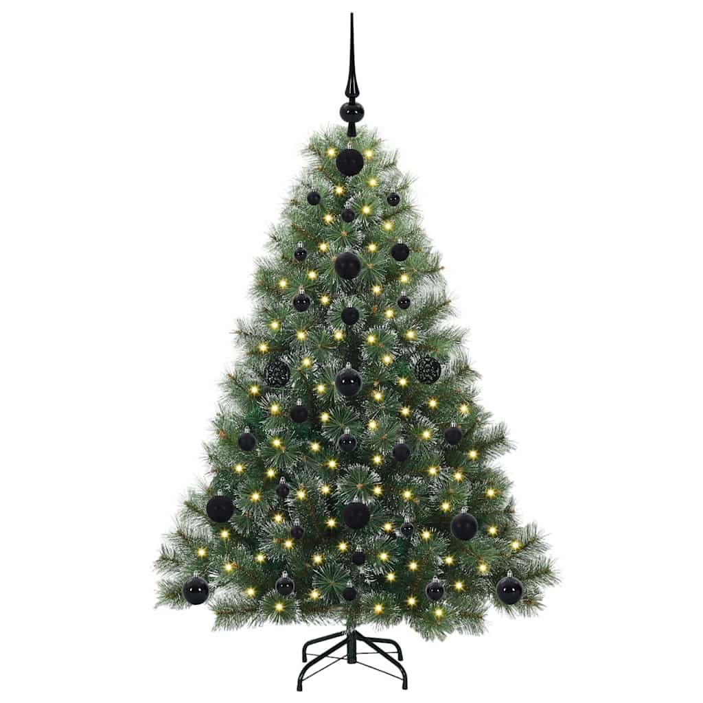 Konstgjord julgran med 150 LED-lampor Grön 120 cm PE och PVC