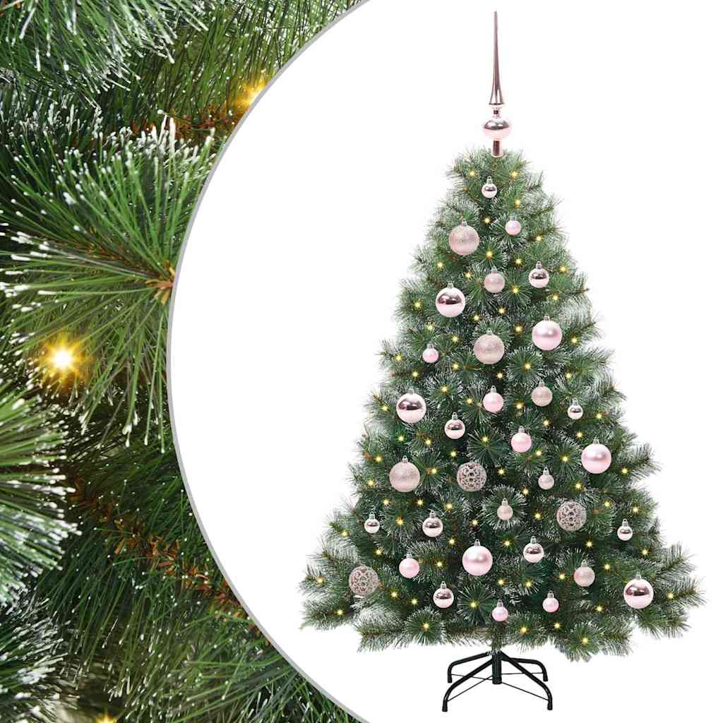 Konstgjord julgran med 150 LED-lampor Grön 120 cm PE och PVC