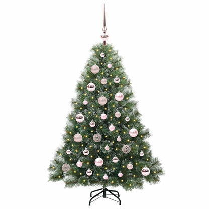 Konstgjord julgran med 150 LED-lampor Grön 120 cm PE och PVC