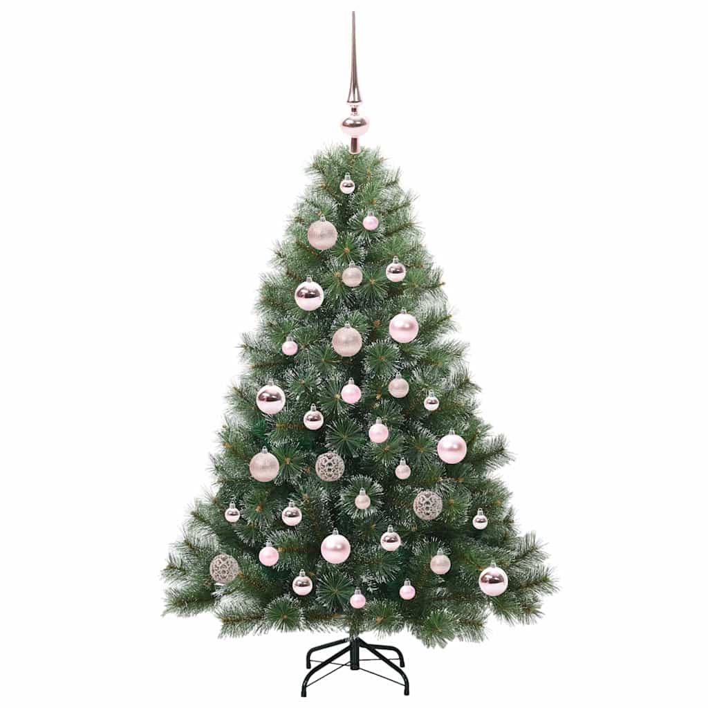 Konstgjord julgran med 150 LED-lampor Grön 120 cm PE och PVC