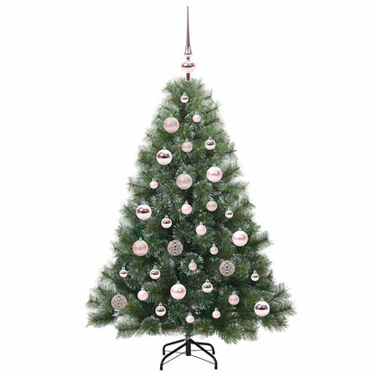 Konstgjord julgran med 150 LED-lampor Grön 120 cm PE och PVC