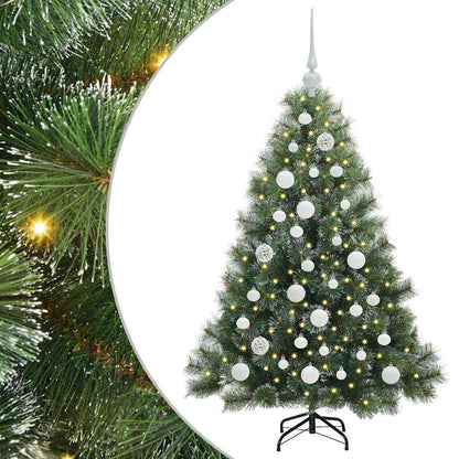 Konstgjord julgran med 150 LED-lampor Grön 120 cm PE och PVC