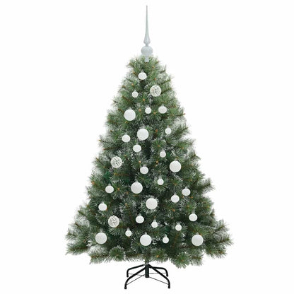 Konstgjord julgran med 150 LED-lampor Grön 120 cm PE och PVC