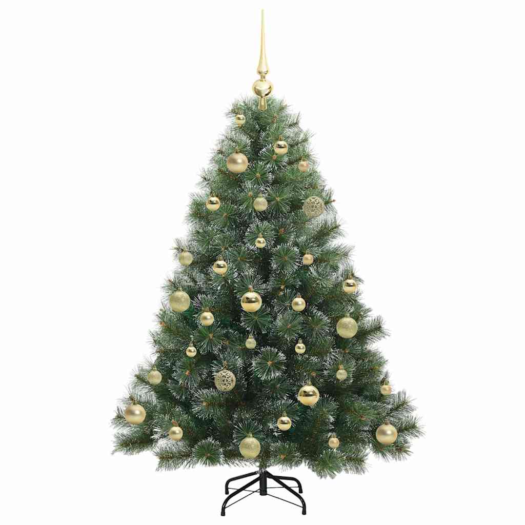 Konstgjord julgran med 150 LED-lampor Grön 120 cm PE och PVC