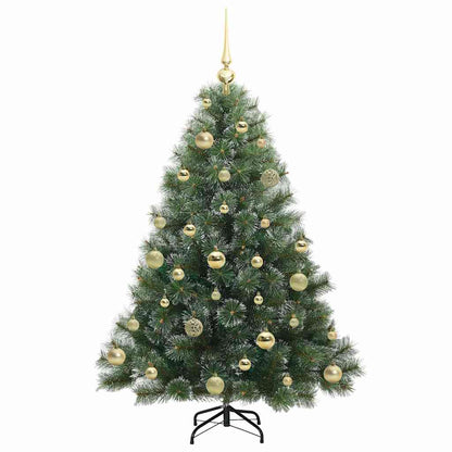 Konstgjord julgran med 150 LED-lampor Grön 120 cm PE och PVC