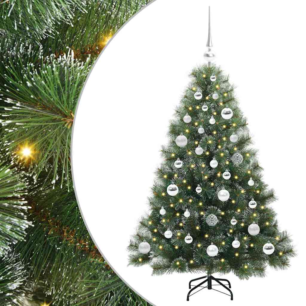 Konstgjord julgran med 150 LED-lampor Grön 120 cm PE och PVC