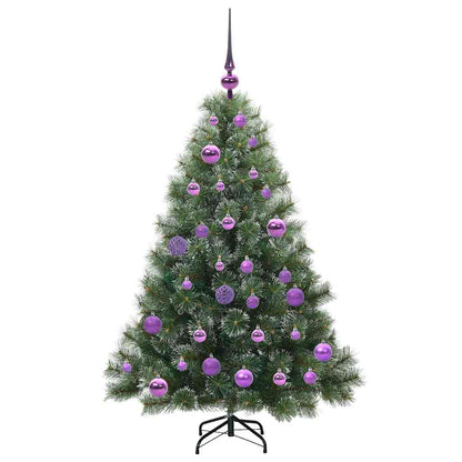 Konstgjord julgran med 150 LED-lampor Grön 120 cm PE och PVC