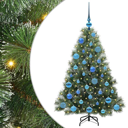 Konstgjord julgran med 150 LED-lampor Grön 120 cm PE och PVC