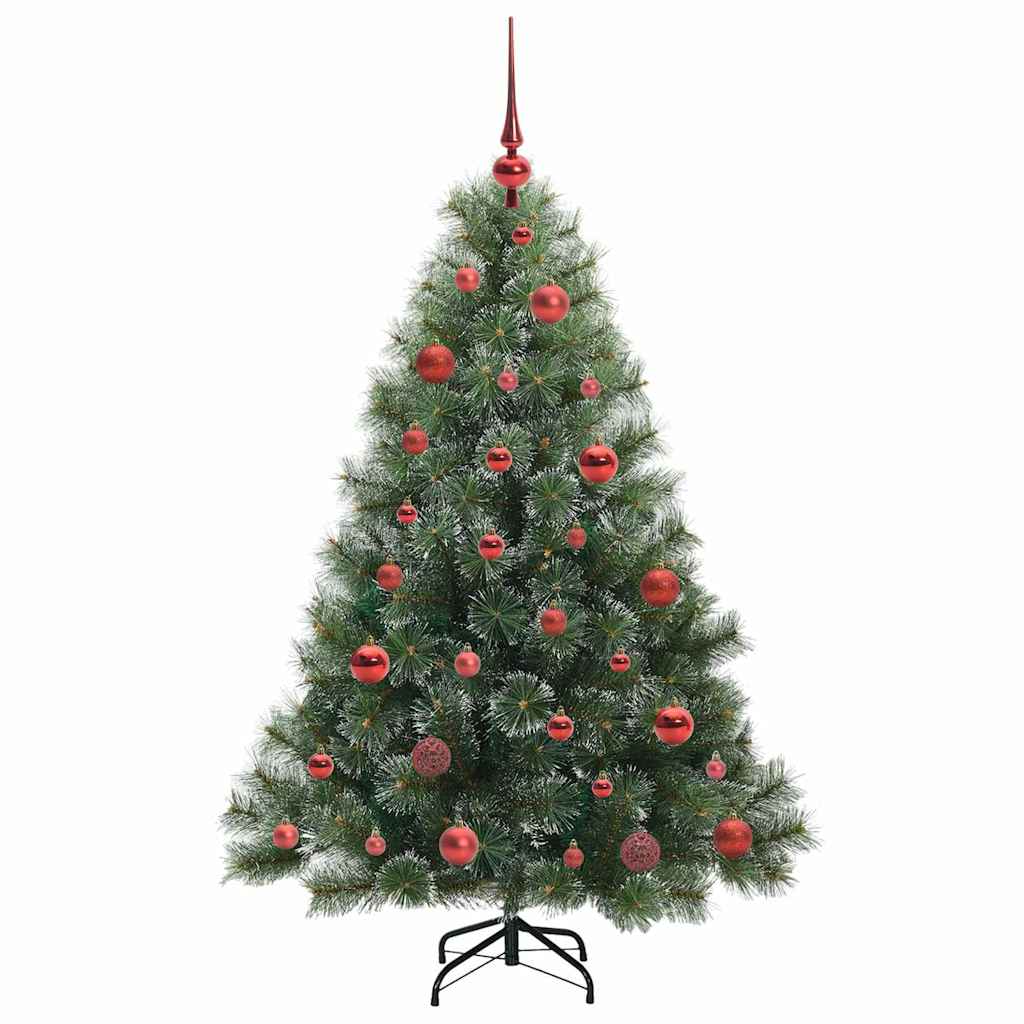 Konstgjord julgran med 150 LED-lampor Grön 150 cm PE och PVC