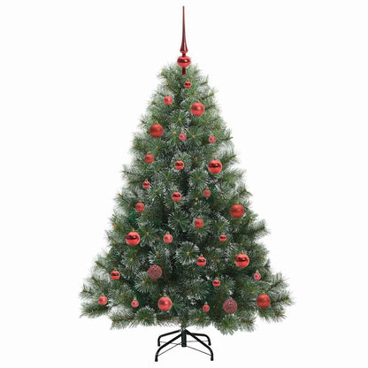 Konstgjord julgran med 150 LED-lampor Grön 150 cm PE och PVC