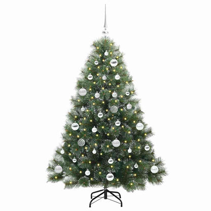 Konstgjord julgran med 150 LED-lampor Grön 150 cm PE och PVC