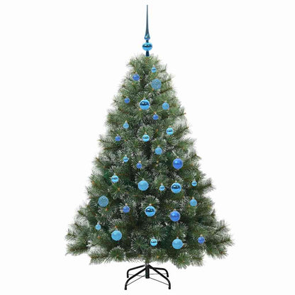 Konstgjord julgran med 150 LED-lampor Grön 150 cm PE och PVC