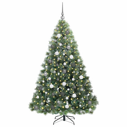 Konstgjord julgran med 300 LED-lampor Grön 180 cm PE och PVC