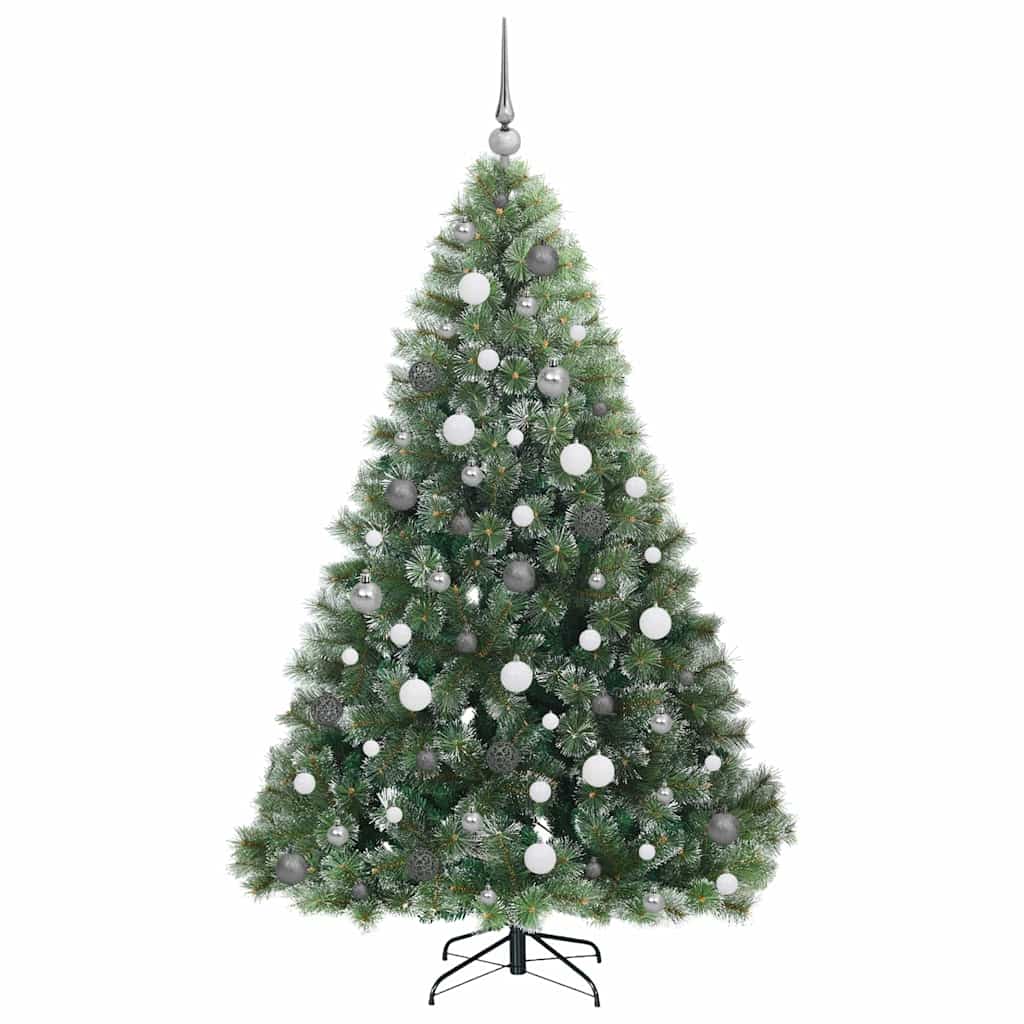 Konstgjord julgran med 300 LED-lampor Grön 180 cm PE och PVC