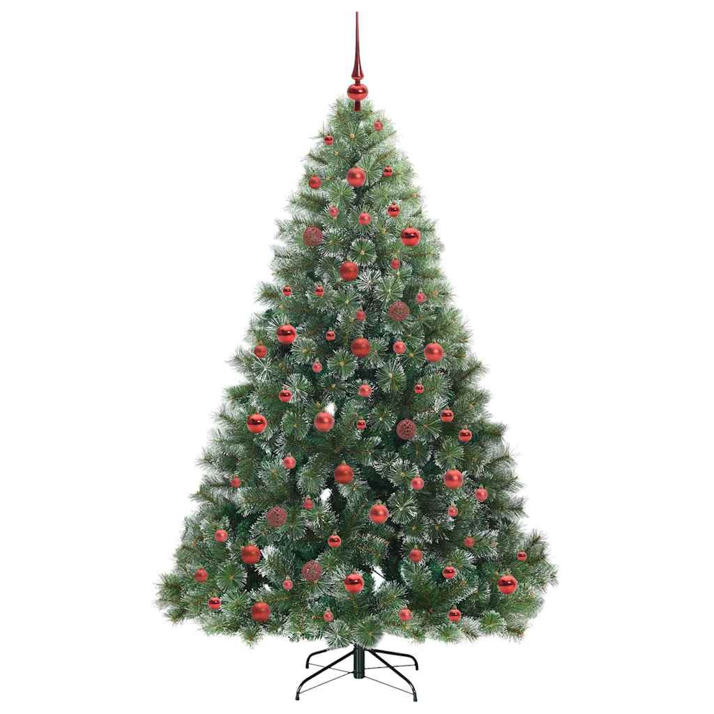 Konstgjord julgran med 300 LED-lampor Grön 180 cm PE och PVC