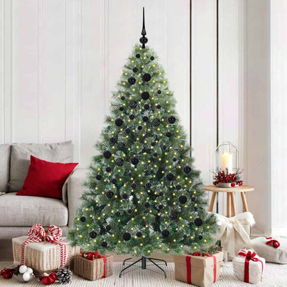 Konstgjord julgran med 300 LED-lampor Grön 180 cm PE och PVC