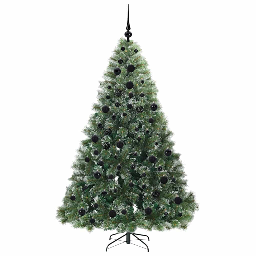 Konstgjord julgran med 300 LED-lampor Grön 180 cm PE och PVC