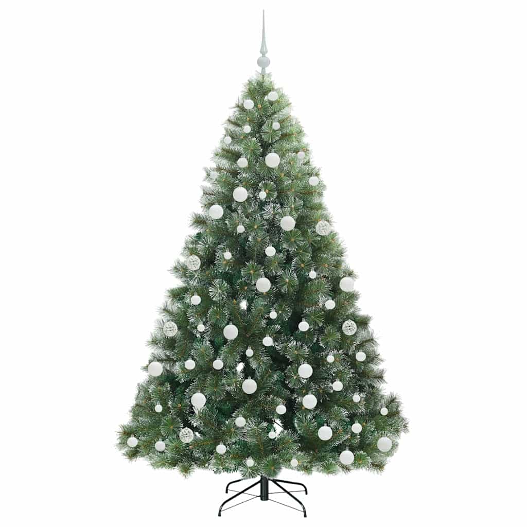Konstgjord julgran med 300 LED-lampor Grön 180 cm PE och PVC
