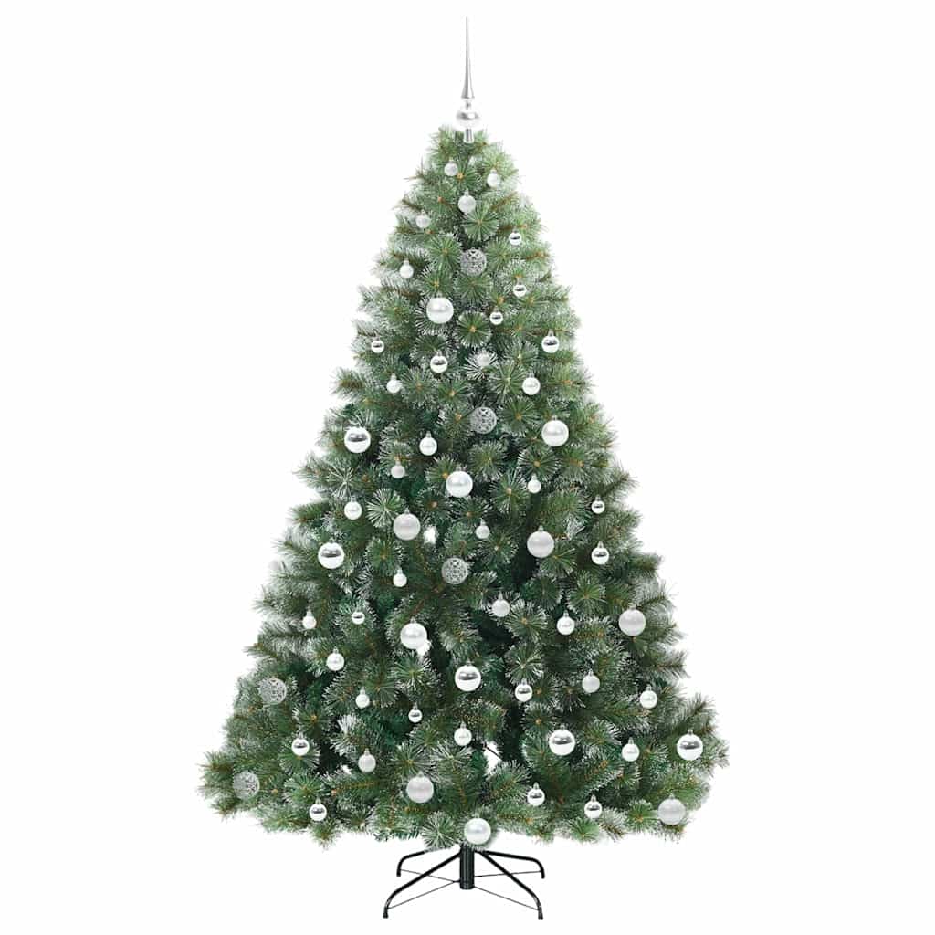 Konstgjord julgran med 300 LED-lampor Grön 180 cm PE och PVC