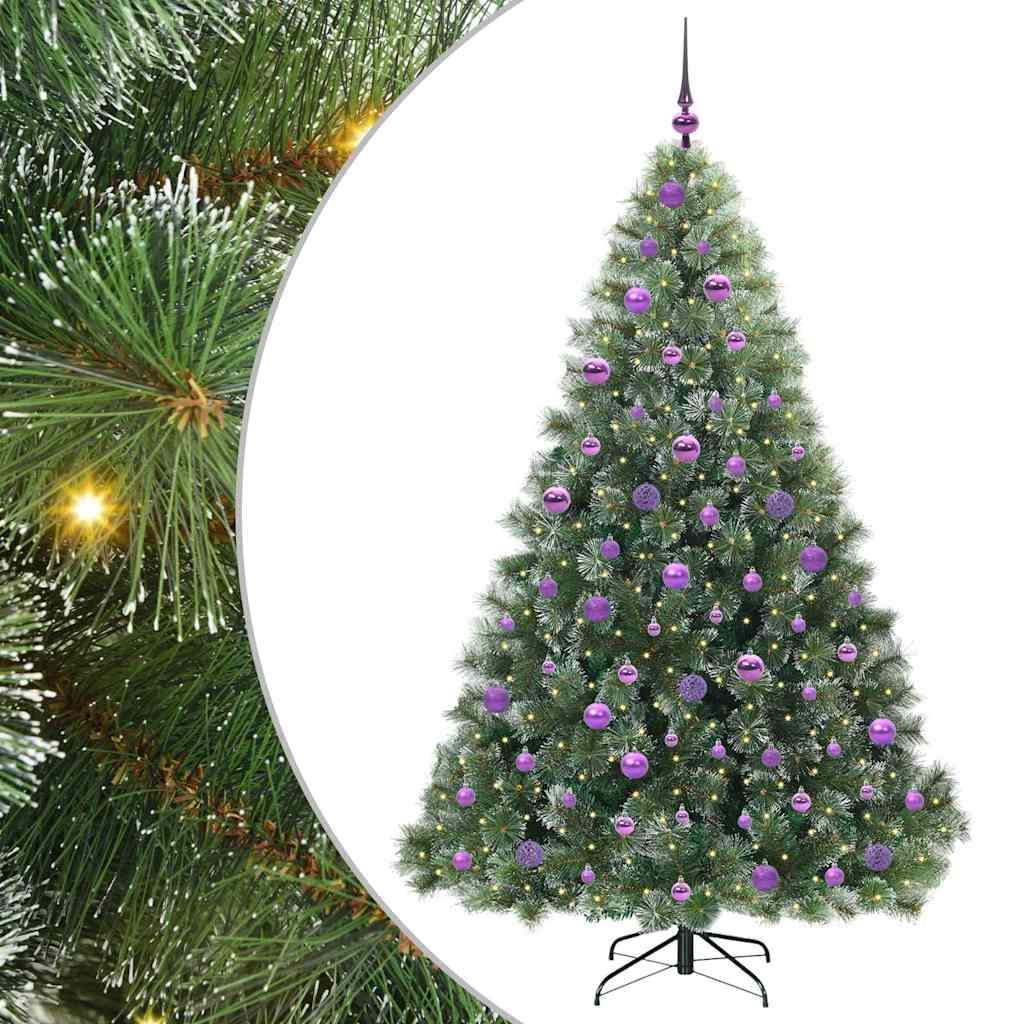 Konstgjord julgran med 300 LED-lampor Grön 180 cm PE och PVC