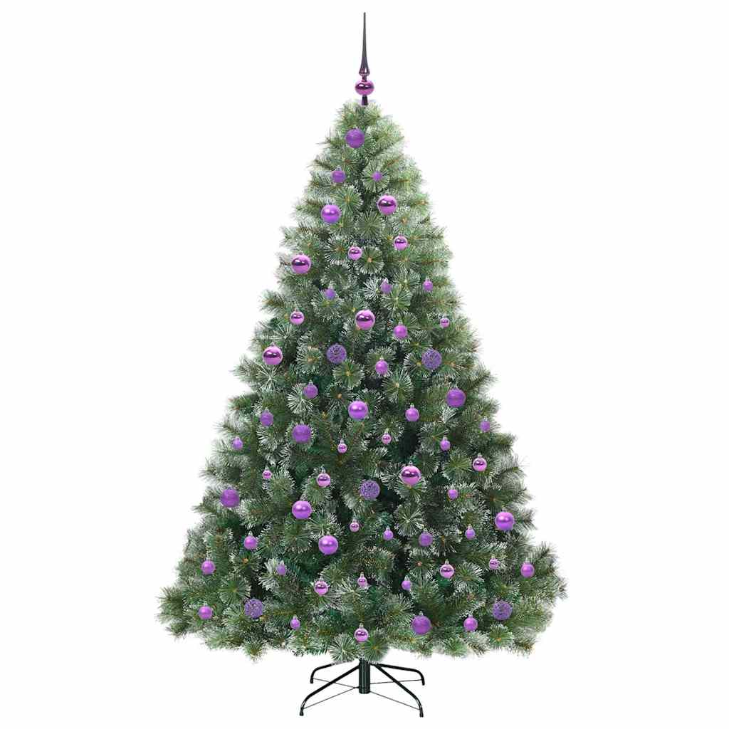 Konstgjord julgran med 300 LED-lampor Grön 180 cm PE och PVC