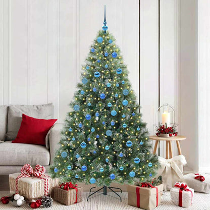 Konstgjord julgran med 300 LED-lampor Grön 180 cm PE och PVC