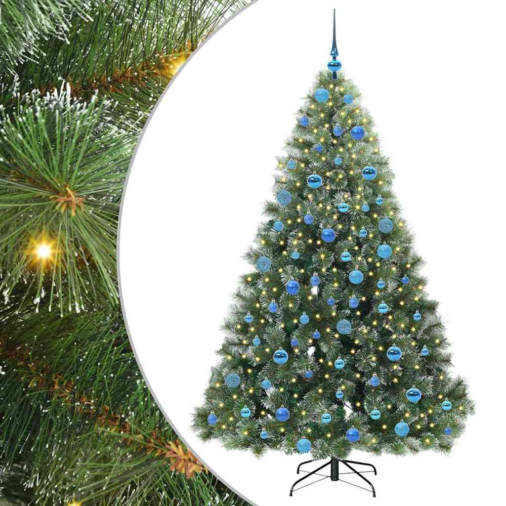 Konstgjord julgran med 300 LED-lampor Grön 180 cm PE och PVC