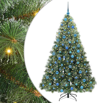 Konstgjord julgran med 300 LED-lampor Grön 180 cm PE och PVC