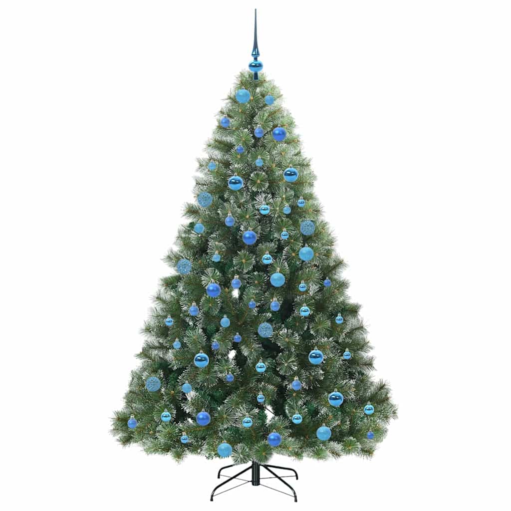 Konstgjord julgran med 300 LED-lampor Grön 180 cm PE och PVC