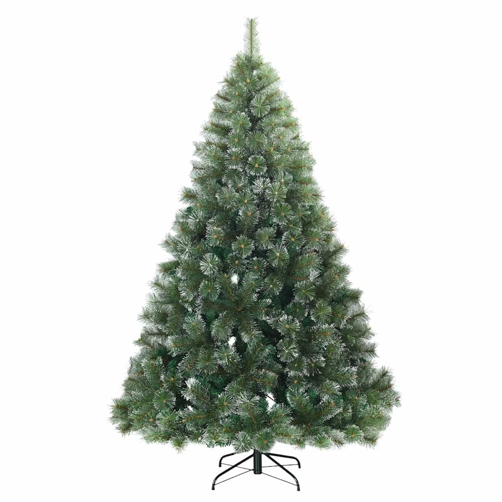 Konstgjord julgran med 300 LED-lampor Grön 180 cm PE och PVC