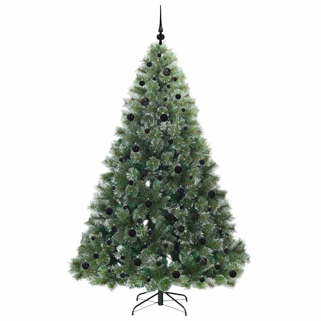 Konstgjord julgran med 300 LED-lampor Grön 210 cm PE och PVC