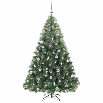 Konstgjord julgran med 300 LED-lampor Grön 210 cm PE och PVC