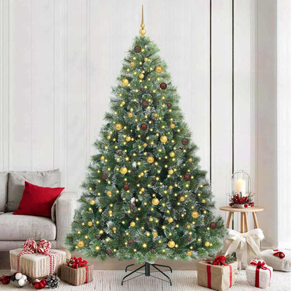 Konstgjord julgran med 300 LED-lampor Grön 240 cm PE och PVC