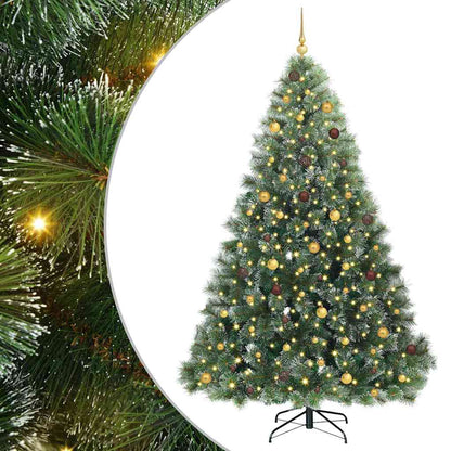 Konstgjord julgran med 300 LED-lampor Grön 240 cm PE och PVC