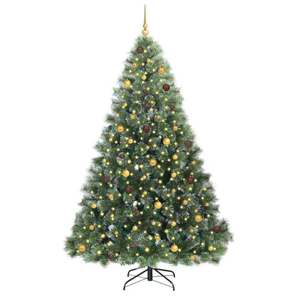 Konstgjord julgran med 300 LED-lampor Grön 240 cm PE och PVC