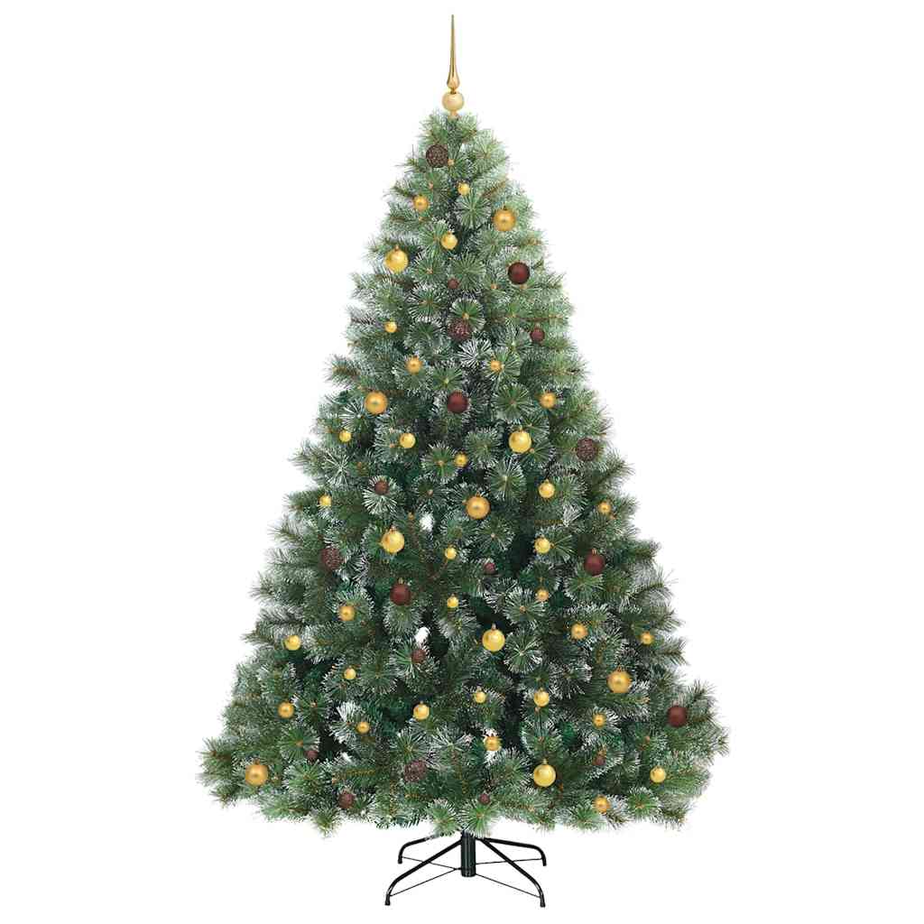 Konstgjord julgran med 300 LED-lampor Grön 240 cm PE och PVC
