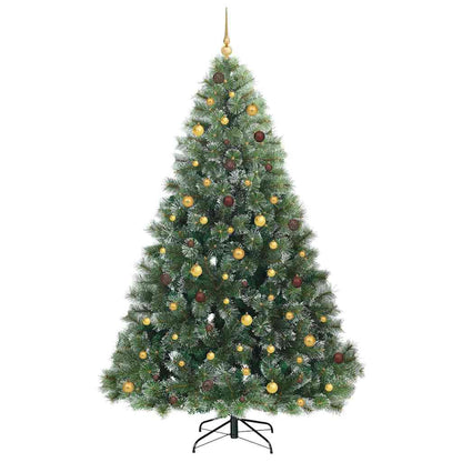 Konstgjord julgran med 300 LED-lampor Grön 240 cm PE och PVC