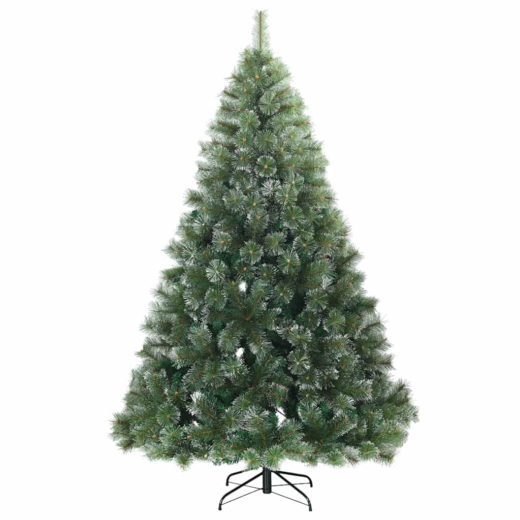 Konstgjord julgran med 300 LED-lampor Grön 240 cm PE och PVC
