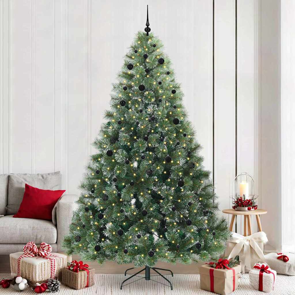 Konstgjord julgran med 300 LED-lampor Grön 240 cm PE och PVC