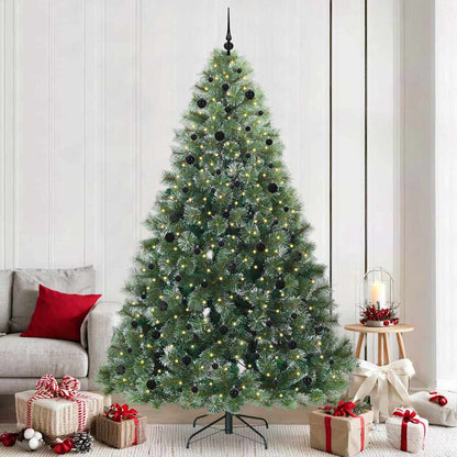 Konstgjord julgran med 300 LED-lampor Grön 240 cm PE och PVC