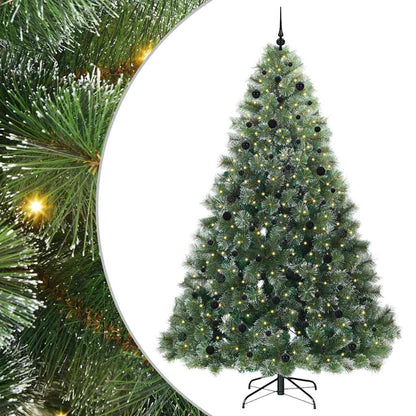 Konstgjord julgran med 300 LED-lampor Grön 240 cm PE och PVC