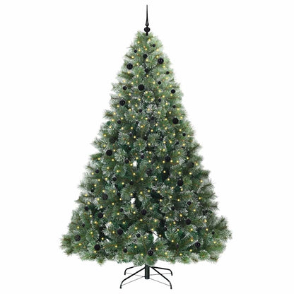 Konstgjord julgran med 300 LED-lampor Grön 240 cm PE och PVC