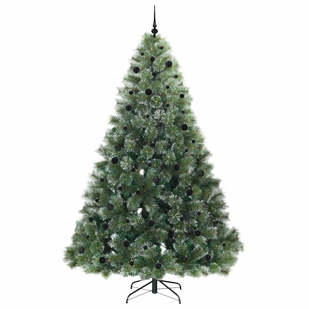 Konstgjord julgran med 300 LED-lampor Grön 240 cm PE och PVC