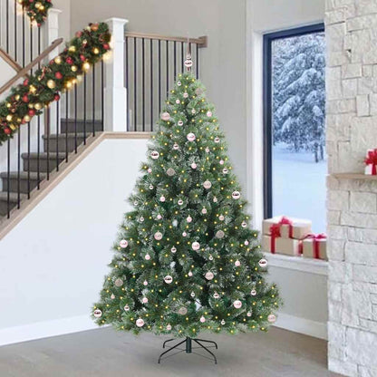 Konstgjord julgran med 300 LED-lampor Grön 240 cm PE och PVC