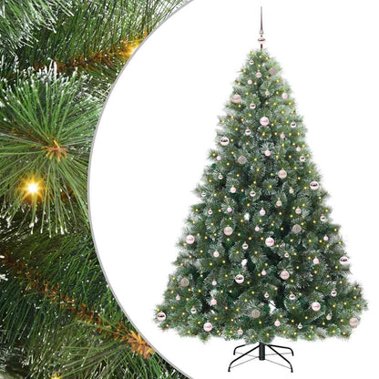 Konstgjord julgran med 300 LED-lampor Grön 240 cm PE och PVC
