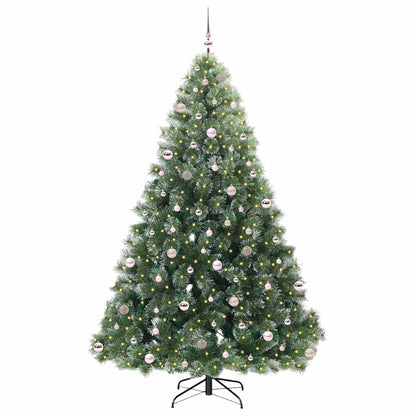 Konstgjord julgran med 300 LED-lampor Grön 240 cm PE och PVC