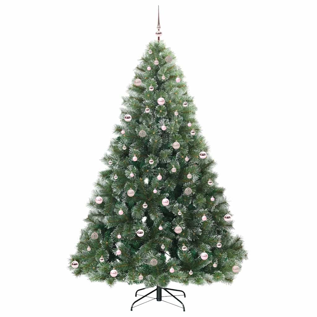 Konstgjord julgran med 300 LED-lampor Grön 240 cm PE och PVC
