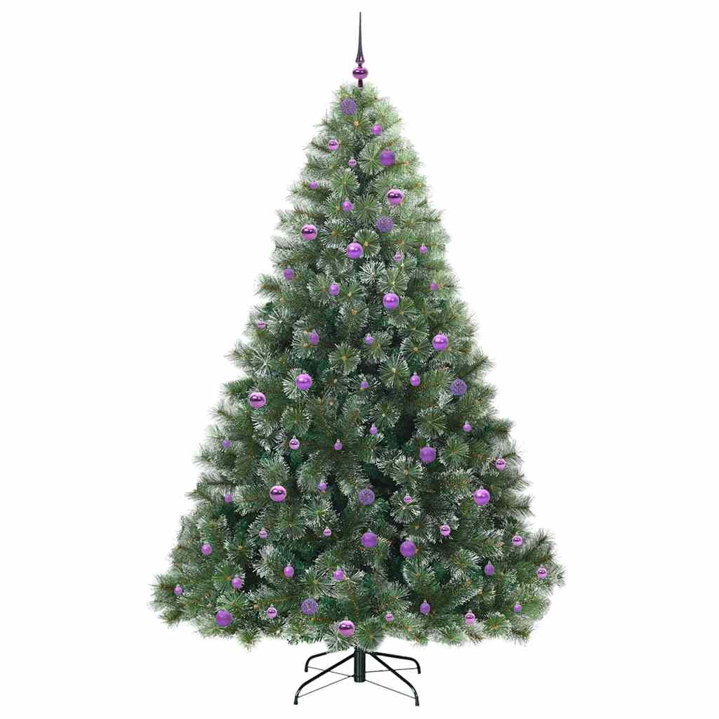 Konstgjord julgran med 300 LED-lampor Grön 240 cm PE och PVC
