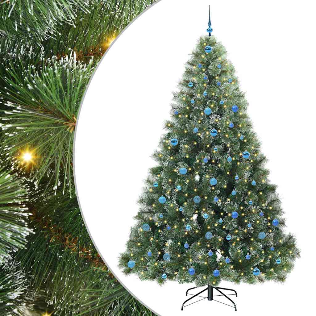 Konstgjord julgran med 300 LED-lampor Grön 240 cm PE och PVC