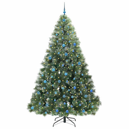 Konstgjord julgran med 300 LED-lampor Grön 240 cm PE och PVC